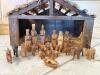 Wooden Nativity Scene with Hand-Carved Figures and Stable - 9