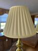 Pair of Brass Table Lamps with Pleated Shades - 2