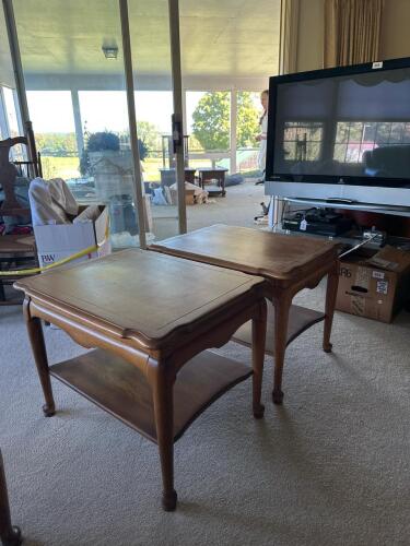 Pair of Cushman Colonial Style Wooden End Tables