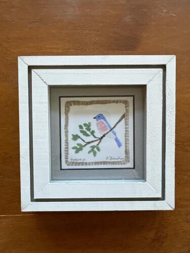 Framed Block Print Bluebird by Polly French