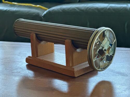 Stained Glass Wheel Kaleidoscope with Wooden Stand