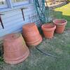 Four Large Terracotta Garden Pots, Italian-Made