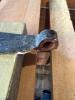 Antique Wood Barn Door with Handmade Iron Strap Hinges - 7