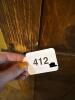 Antique Four-Panel Wood Door with Metal Handle - 14