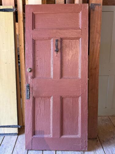 Antique Wooden Panel Door With Hardware