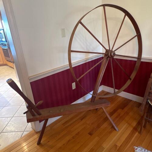 Vintage Wooden Spinning Wheel