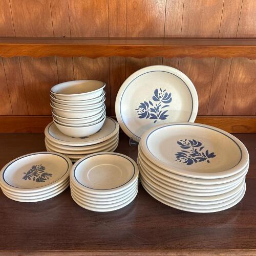 Pfaltzgraff Blue Floral Stoneware Dinnerware Set