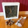 Department 56 Village Spruce Trees, Stone Walls and Light Set