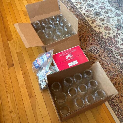 Assorted Glass Canning Jars and Lids Lot