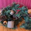 Artificial Holiday Garland and Decorative Miniature Tree Scene - 3
