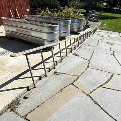 Long Wooden Straight Ladder