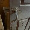 Old Wooden Four-Panel Door with Iron Hardware - 7