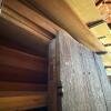 Old Wood Plank Door with Diagonal Brace and Iron Pull - 3
