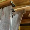 Old Wood Plank Door with Diagonal Brace and Iron Pull - 5