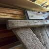 Old Wood Plank Door with Diagonal Brace and Iron Pull - 8