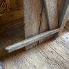 Old Wood Plank Door with Diagonal Brace and Iron Pull - 9