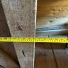 Old Wood Plank Door with Diagonal Brace and Iron Pull - 13