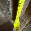 Old Wood Plank Door with Diagonal Brace and Iron Pull - 14