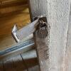 Old Wood Plank Door with Latch and Padlock - 4