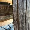 Weathered Wood Plank Door with Jagged Top and Iron Straps - 5