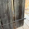 Weathered Wood Plank Door with Jagged Top and Iron Straps - 8