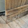 Weathered Wood Plank Door with Jagged Top and Iron Straps - 12