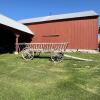 Large Wooden Hay Wagon with Iron-Rimmed Spoke Wheels - 2