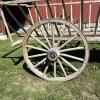 Large Wooden Hay Wagon with Iron-Rimmed Spoke Wheels - 3