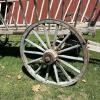 Large Wooden Hay Wagon with Iron-Rimmed Spoke Wheels - 4