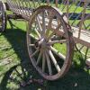 Large Wooden Hay Wagon with Iron-Rimmed Spoke Wheels - 5