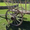 Large Wooden Hay Wagon with Iron-Rimmed Spoke Wheels - 6