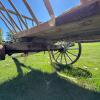 Large Wooden Hay Wagon with Iron-Rimmed Spoke Wheels - 21