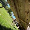 Large Wooden Hay Wagon with Iron-Rimmed Spoke Wheels - 22