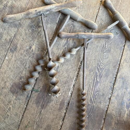 Antique Wood Auger Hand Drills