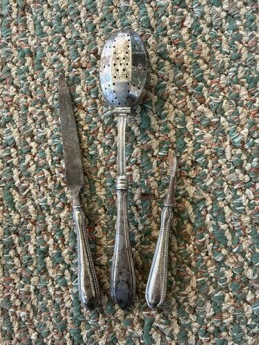 Sterling Silver Utensils with Beaded Edge Pattern