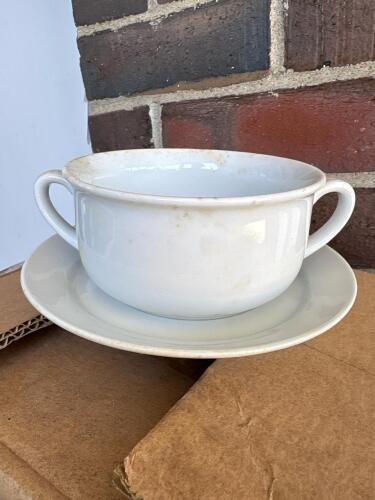 Twelve Williams-Sonoma Double Handle Soup Bowls with Saucers