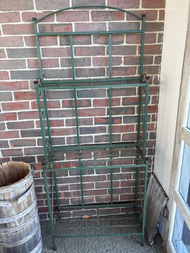Metal Baker's Rack With Scrollwork Garden Style