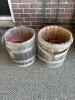 Two Wooden Buckets Rustic-Style Planters