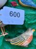 Six Hand Carved Wooden Bird Ornaments - 6