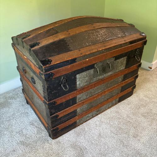 Vintage Dome Top Steamer Trunk