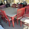 Painted Two-Tone Wood Dining Table and Chairs Set - 2