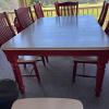 Painted Two-Tone Wood Dining Table and Chairs Set - 7