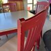 Painted Two-Tone Wood Dining Table and Chairs Set - 8