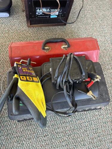 Mixed Tool Boxes With Hand Tools, Sockets, Electrical Charger