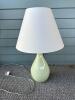 Ceramic Table Lamp With White Shade, Teardrop-Style Base