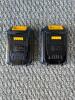 Two DeWalt 20V Max Lithium Ion Battery Packs
