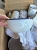 Crate & Barrel White Porcelain Dinnerware and Glassware - 4