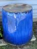 Two Large Blue Ceramic Garden Planters - 2