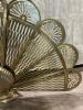 Brass Peacock-Style Folding Fireplace Screen - 6
