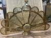 Brass Peacock-Style Folding Fireplace Screen - 7